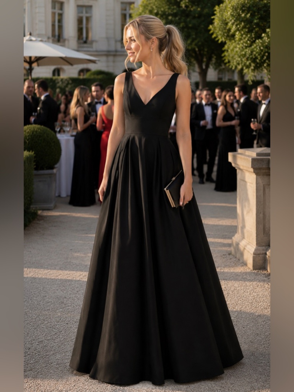 Ieena for Mac Duggal 48924 Empire Waist Ballgown with pockets NWT